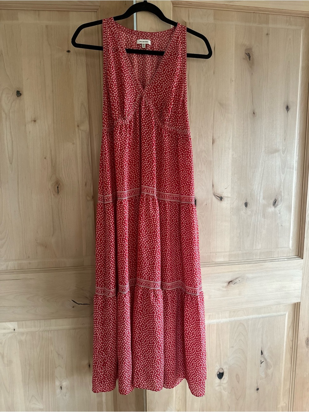 Max Studio Red Printed Maxi Dress